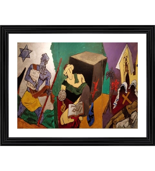 The Spirit of India Painting With Wood Photo Frame (Multicolor)