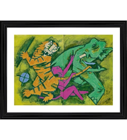 Spirit of India Painting With Wood Photo Frame (Multicolor)