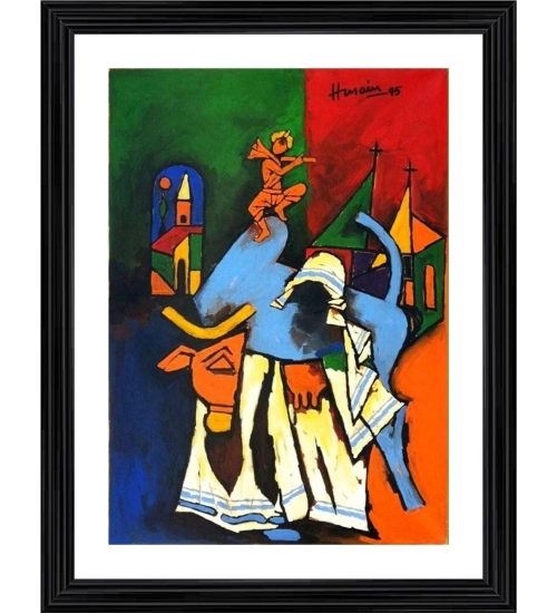 Mother Teresa A Religion of Sympathy 1996 Painting With Wood Photo Frame (Multicolor)