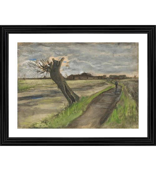 Pollard Willow 1882 Painting With Wood Photo Frame (Multicolor)