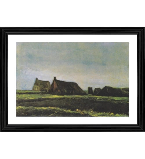 Cottages 1883 Painting With Wood Photo Frame (Multicolor)