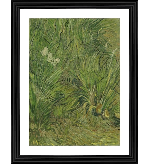 Garden with Butterflies 1890 Painting With Wood Photo Frame (Multicolor)