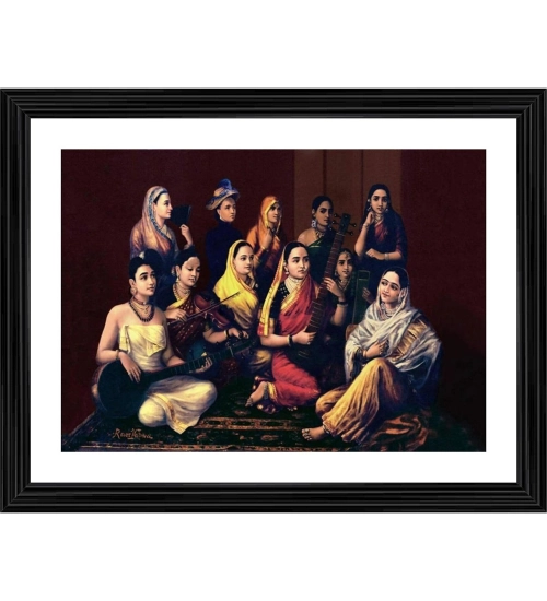 Galaxy of Musicians 1889 Painting With Wood Photo Frame (Multicolor)