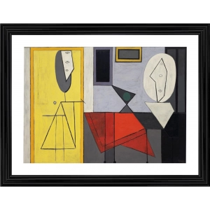 Generic The Studio 1928 Painting With Wood Photo Frame (Multicolor)