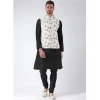 Men's Jacquard Printed Full Sleeve Waistcoat (Beige)