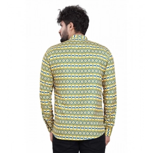 Generic Men's Cotton Blended Printed Full Sleeve Shortkurta (Multicolor)