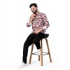 Dropship Men's Cotton Blended Printed Full Sleeve Shortkurta (Multicolor)
