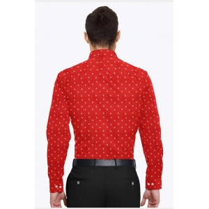 Generic Men's Cotton Blended Printed Full Sleeve Shirt (Red)
