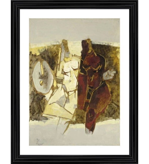 Kobra 1968 Painting With Wood Photo Frame (Multicolor)