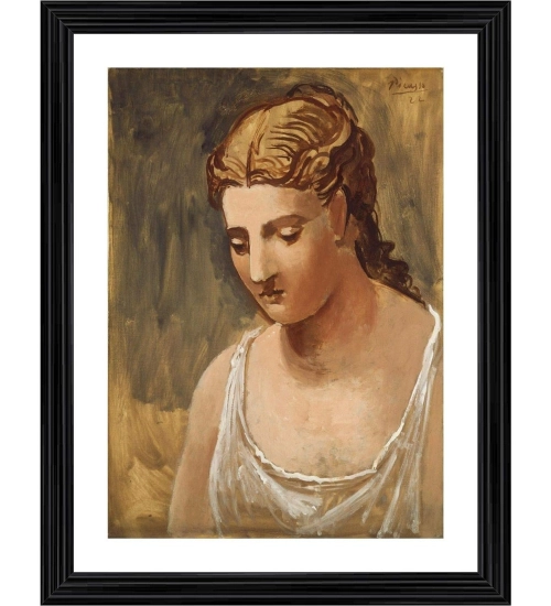 Classical Head 1922 Painting With Wood Photo Frame (Multicolor)