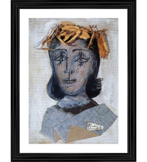 Portrait of Dora Maar 1941 Painting With Wood Photo Frame (Multicolor)