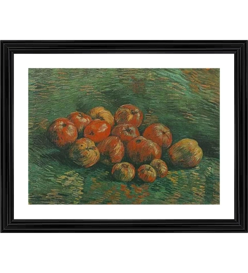 Still Life with Apples 1887 Painting With Wood Photo Frame (Multicolor)