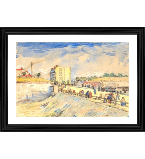 Gate in the Paris Ramparts 1887 Painting With Wood Photo Frame (Multicolor)