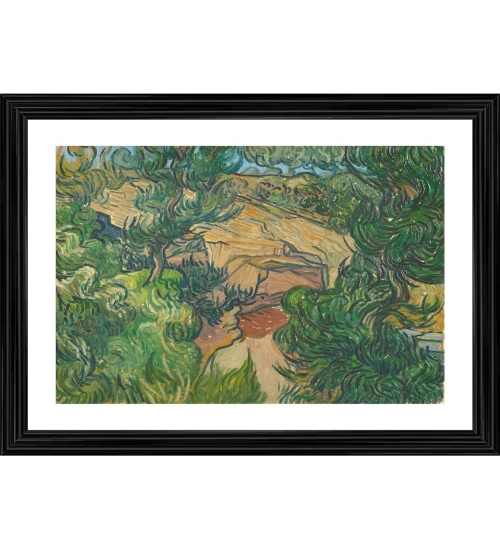 Entrance to a Quarry 1889 Painting With Wood Photo Frame (Multicolor)