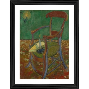 Generic Gauguins Chair 1888 Painting With Wood Photo Frame (Multicolor)