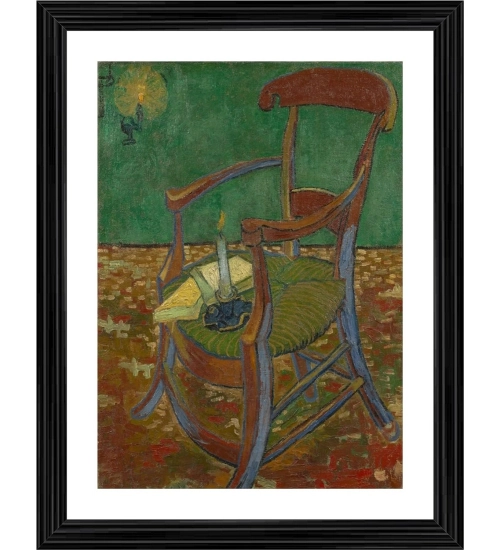 Gauguins Chair 1888 Painting With Wood Photo Frame (Multicolor)