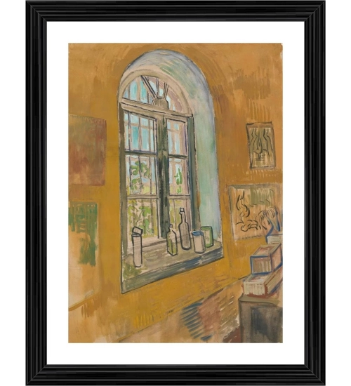 Window in the Studio 1889 Painting With Wood Photo Frame (Multicolor)