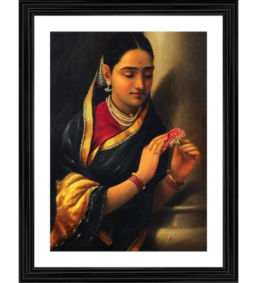 Woman in the Stolen Interview 1906 Painting With Wood Photo Frame (Multicolor)