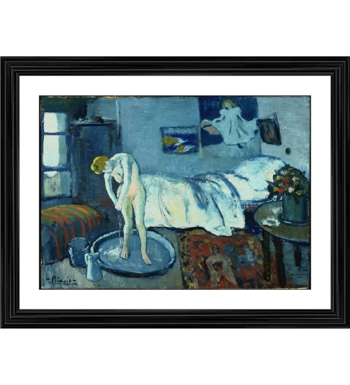 The Blue Room 1901 Painting With Wood Photo Frame (Multicolor)