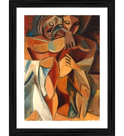 Friendship 1908 Painting With Wood Photo Frame (Multicolor)