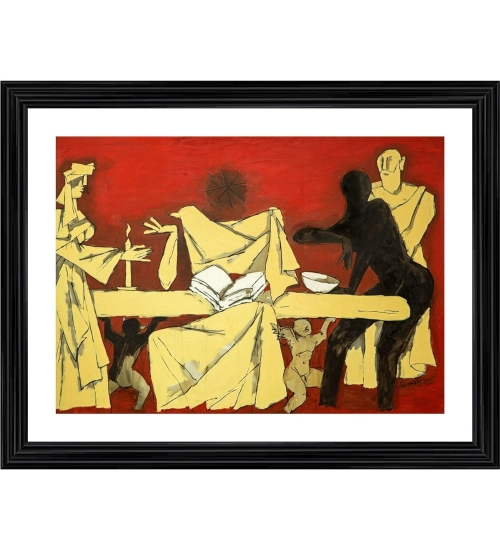The Last Supper Painting With Wood Photo Frame (Multicolor)