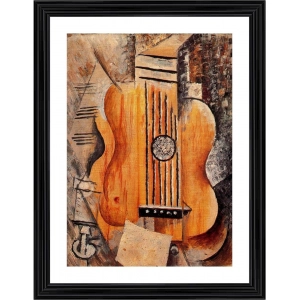 Generic Guitar I Love Eva 1912 Painting With Wood Photo Frame (Multicolor)