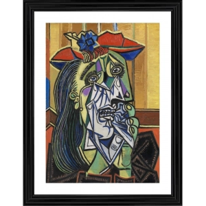 Generic The Weeping Woman 1937 Painting With Wood Photo Frame (Multicolor)