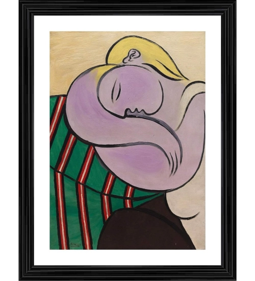 Woman with yellow hair 1931 Painting With Wood Photo Frame (Multicolor)