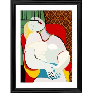 Generic The dream 1932 Painting With Wood Photo Frame (Multicolor)