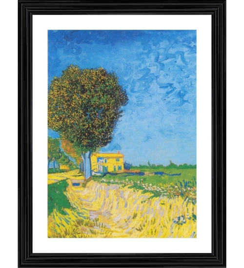 A Lane near Arles 1888 Painting With Wood Photo Frame (Multicolor)
