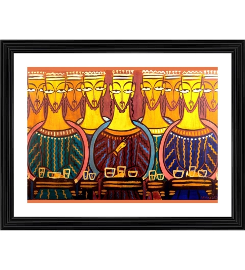 The Last Supper Painting With Wood Photo Frame (Multicolor)