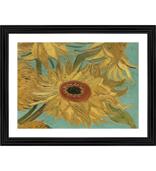 Sunflowers 1888 Painting With Wood Photo Frame (Multicolor)