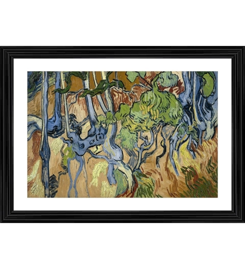 Tree Roots 1890 Painting With Wood Photo Frame (Multicolor)
