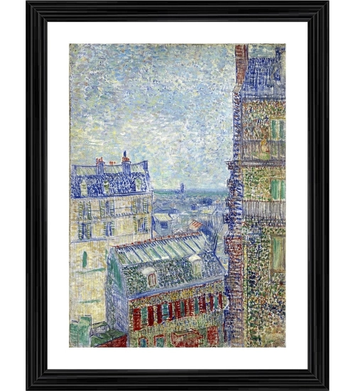 View from Theos Home 1887 Painting With Wood Photo Frame (Multicolor)