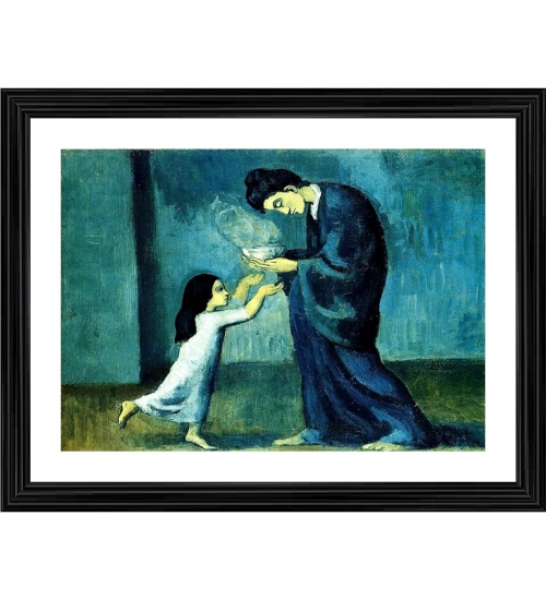 The Soup 1902 Painting With Wood Photo Frame (Multicolor)