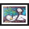 Dropship Nude Green Leaves and Bust 1932 Painting With Wood Photo Frame (Multicolor)