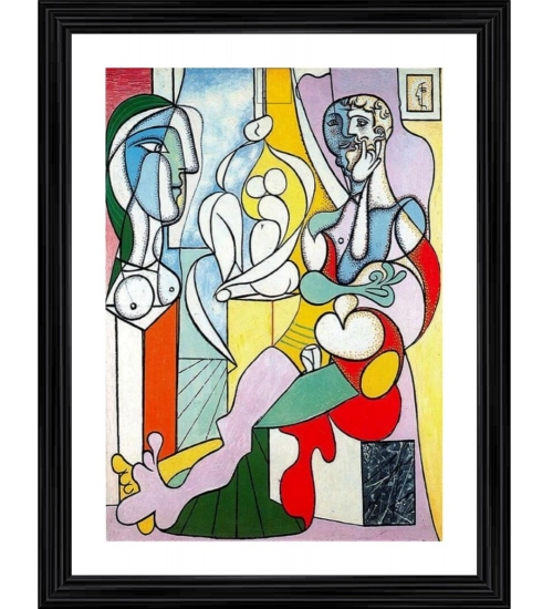 The Sculptor 1931 Painting With Wood Photo Frame (Multicolor)