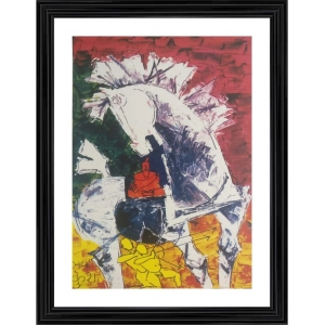 Generic Luv Kush and the Horse Painting With Wood Photo Frame (Multicolor)