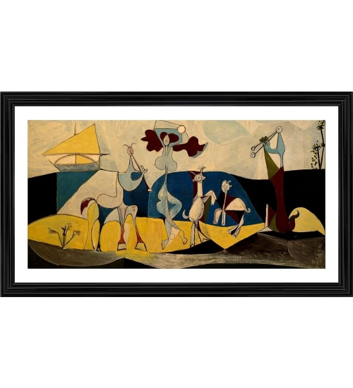 Joie De Vivire Joy of Living 1946 Painting With Wood Photo Frame (Multicolor)