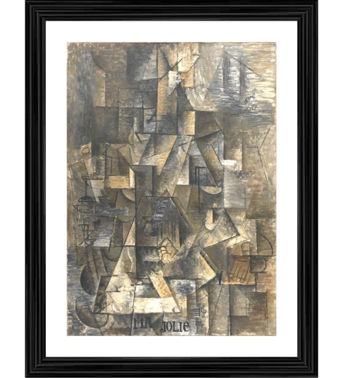 Ma Jolie My Pretty 1911 Painting With Wood Photo Frame (Multicolor)