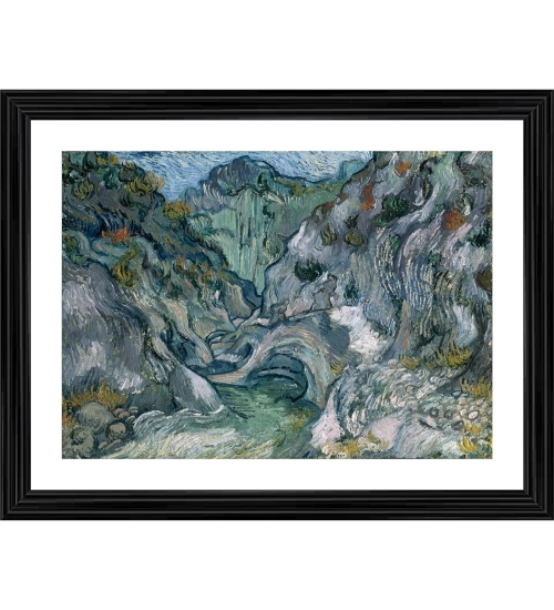 Ravine 1889 Painting With Wood Photo Frame (Multicolor)