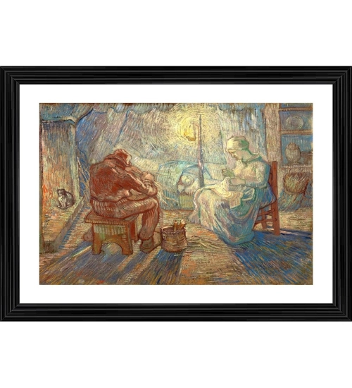 Evening 1889 Painting With Wood Photo Frame (Multicolor)