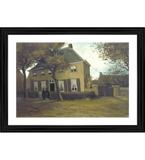 The Vicarage at Nuenen 1885 Painting With Wood Photo Frame (Multicolor)