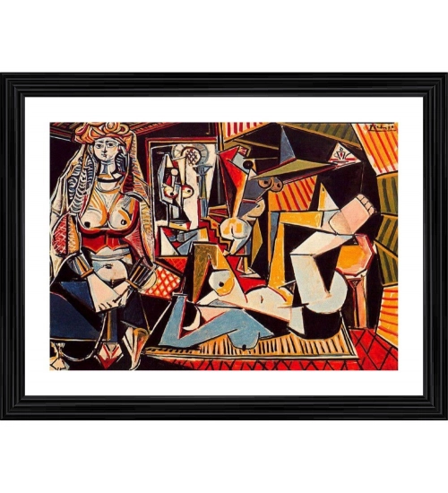 The Women of Algiers 1955 Painting With Wood Photo Frame (Multicolor)