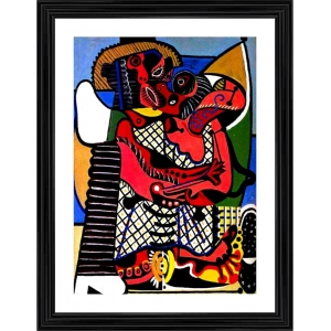 Generic Le Baiser The Kiss 1925 Painting With Wood Photo Frame (Multicolor)