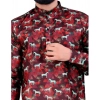 Dropship Men's Cotton Blended Printed Full Sleeve Shortkurta (Multicolor)