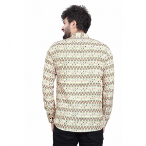 Generic Men's Cotton Blended Printed Full Sleeve Shortkurta (Multicolor)