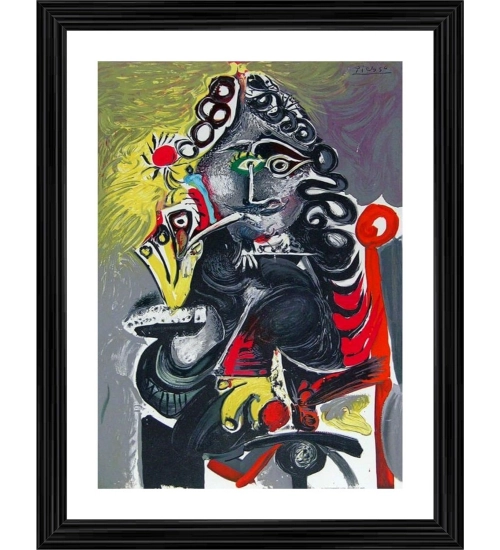 The Musketeer 1967 Painting With Wood Photo Frame (Multicolor)