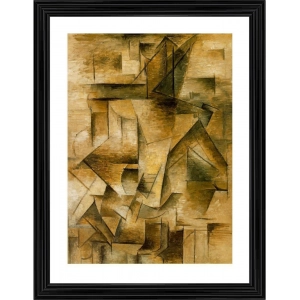 Generic Guitar Player 1910 Painting With Wood Photo Frame (Multicolor)