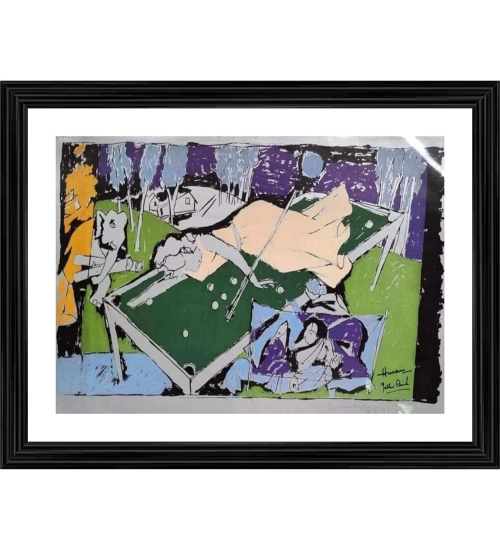 The Culture 1 Painting With Wood Photo Frame (Multicolor)